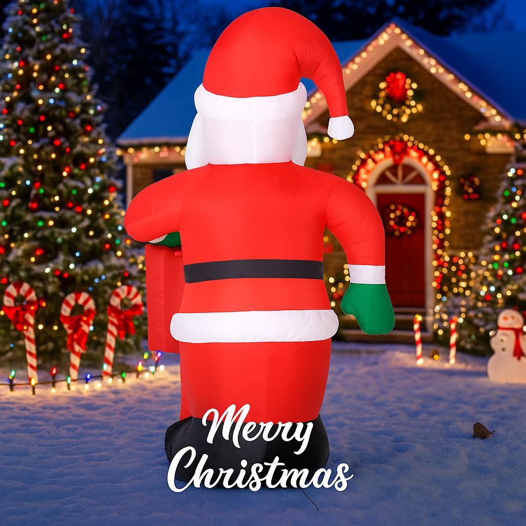 5.9FT Christmas Toy Inflatable Santa Claus Decorations With LED Lights Xmas Ornament for Yard Lawn Home Party Xmas Supplies Gift