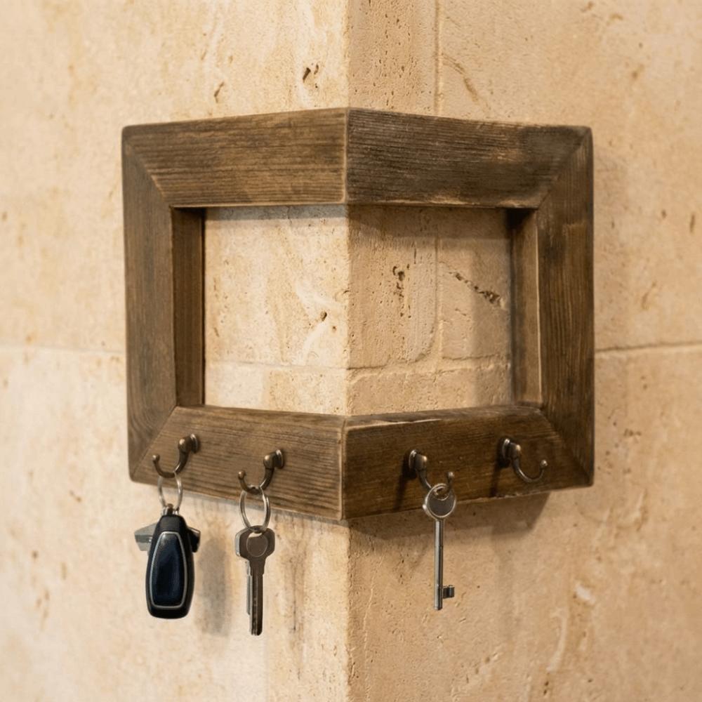 Wall-mounted Key Hook Rack Rural Style Sundries Storage Holder Housewarming Gift