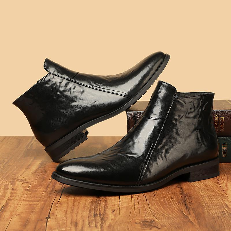 Winter Fashion New Arrival Pointed Toe Chelsea  Ankle Boots For Men British Brand Designer Botas Casual Shoes Zapatos Hombre
