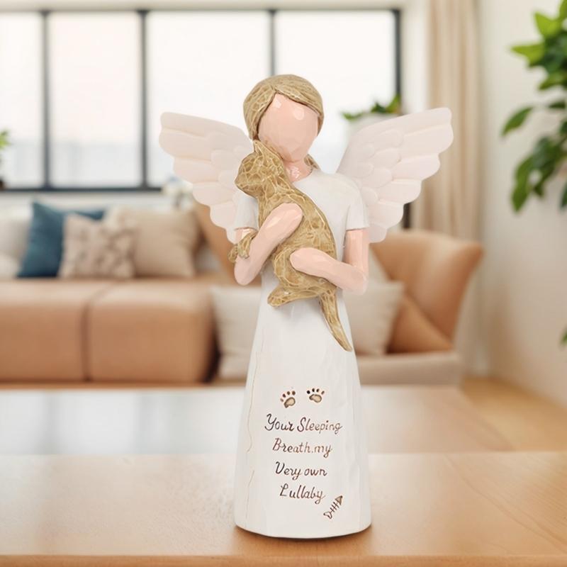 Angel of Friendship Pet Memorials Gift Cats Dog Remembrances Angel Figurines Loss of Pet Sympathy Gift Table Ornament