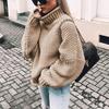 2025 Autumn Winter New European American Thick Thread Sweater Women's Popular Curled Turtle Neck Bat Sleeve Sweater
