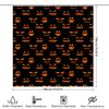 Halloween-Themed Waterproof Shower Curtain Featuring Spooky Jack-O'-Lanterns On Black Background Perfect For Creating A Festive
