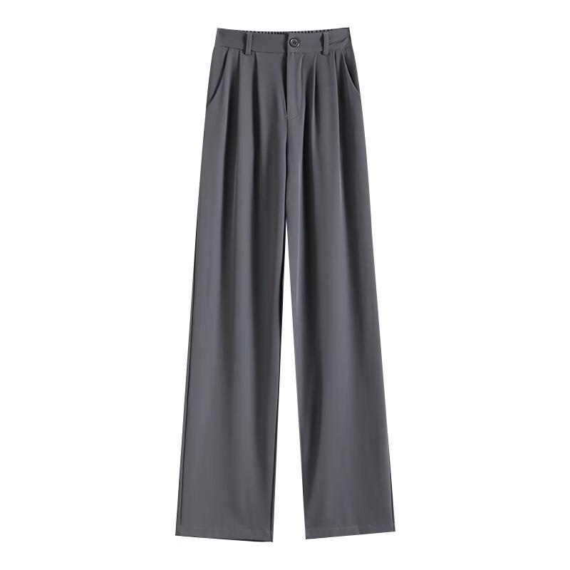 MJ STYLE Women's High-Waist Draped Wide-Leg Quick-Dry Suit Pants