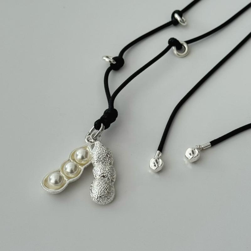 New Chinese Pod Peanut Pearl Necklace Ethnic Style Light Luxury High Sense Necklace Niche Design Sweater Chain Women