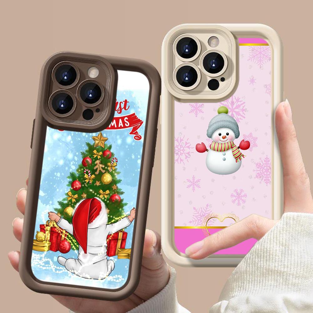 Ae108 Happy New Year Merry Christmas Phone Cases for Xiaomi 14T 12 11 Lite 5G NE Redmi 13C 14C 9a A3 Note 12 Pro 11s Angel Eye Ladder Protective Cover