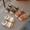Girls Weave Sandals with Flowers 2025 Brand New Fashion Kids Floral Summer Beach Shoes Open Toes Anti-skid Soft Princess Sweet