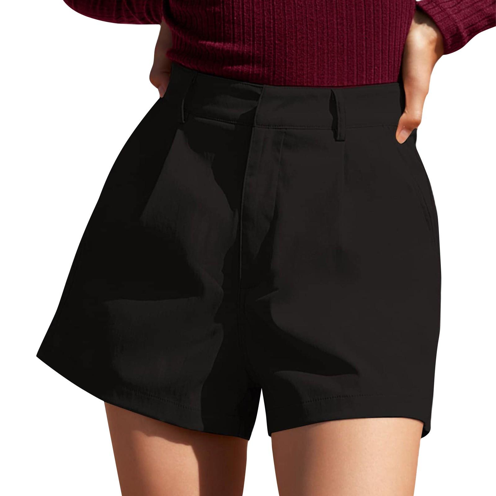 

Женские повседневные модные сексуальные удобные крутые однотонные повседневные брюки с карманами и высокой талией M чёрный