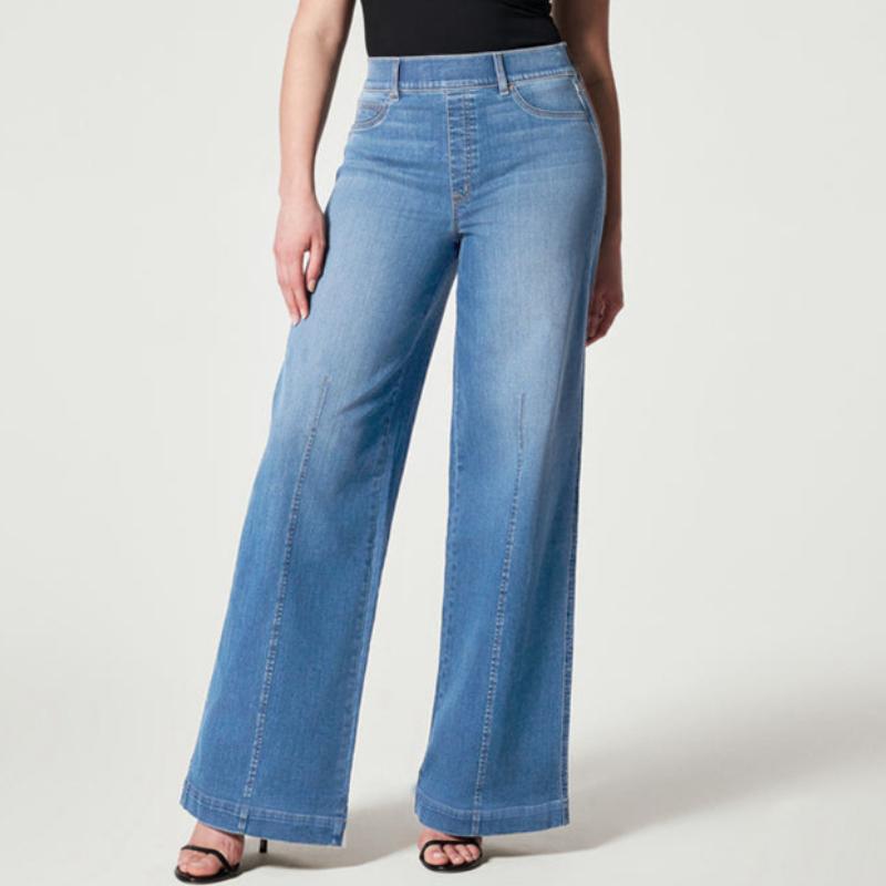 

Однотонные женские повседневные, модные, свободные, слегка эластичные и удобные прямые джинсовые брюки со средней посадкой XXXXXL светло-синий