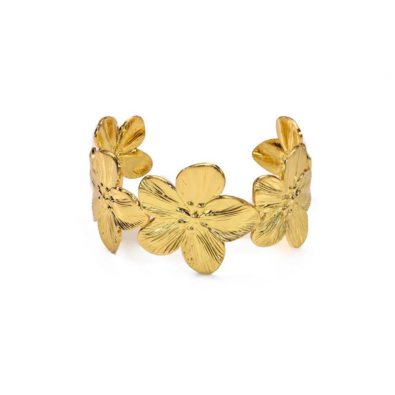 Titanium steel open bracelet gold-plated adjustable metal bracelet female exaggerated fashion hip-hop