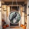 Acrylic Block Suncatcher Halloween Scary Bat Pumpkin Jigsaw Puzzle Suncatcher Stained Glass Style