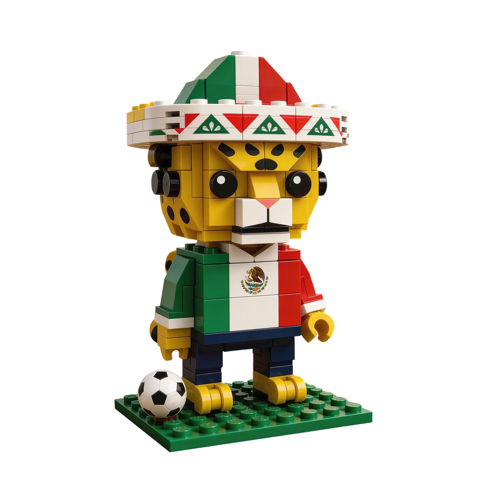 Building Block Figure Toy Soccer Player Eagle Model Construction Kit Creative DIY Assembly Educational Gift for Kids and Collectors One Size