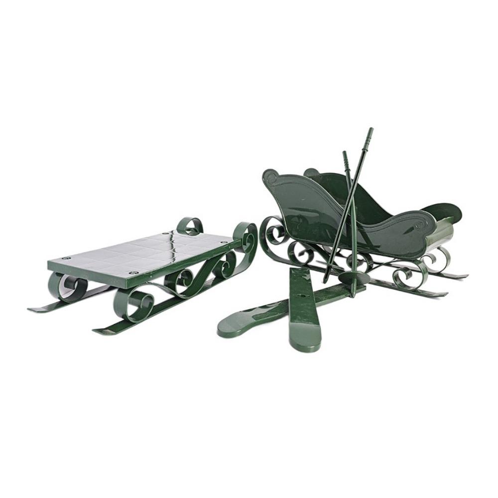4pcs/set Removable Xmas Santa Sleigh Statue Plastic Christmas Scooter Ornament  Fairy Garden