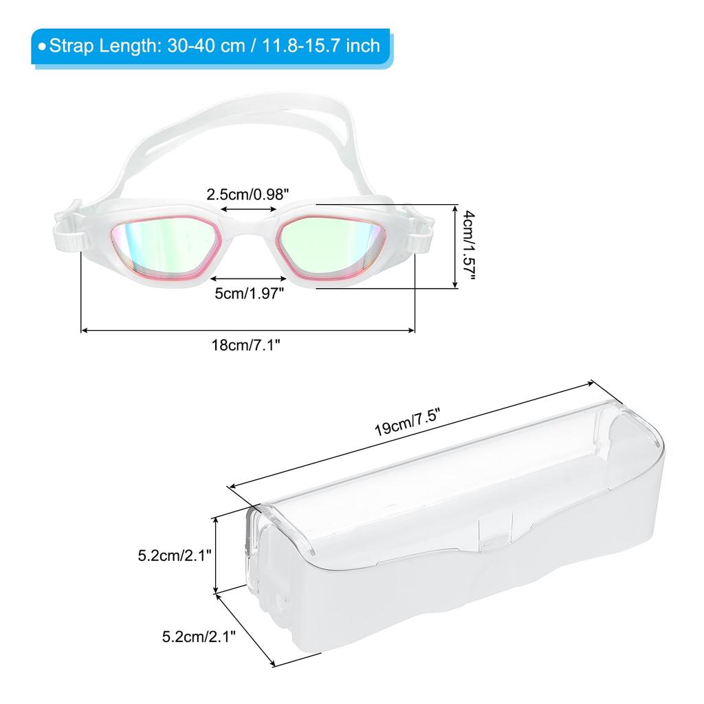 PATIKIL Unisex Polarized Swim Pool Swimming Sun for and with Storage Goggles, Anti-Fog Goggles, Protection, Men, Women, Adults, Teenagers, Box,