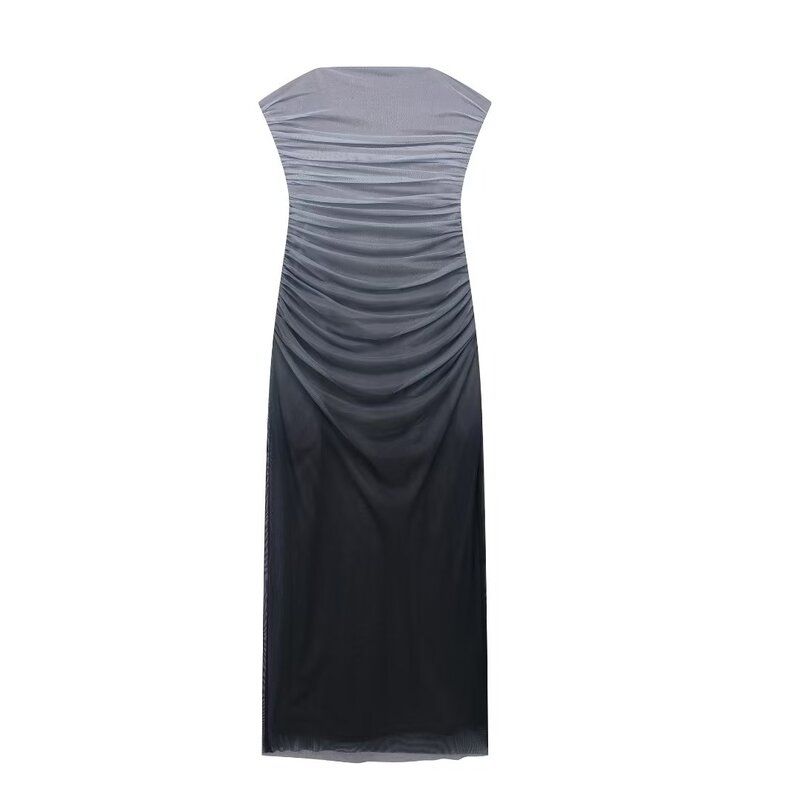 Fashion Style Winter New Women's Clothing Silm All-Match Tube Top Silk Net Print Dress 4661200 111