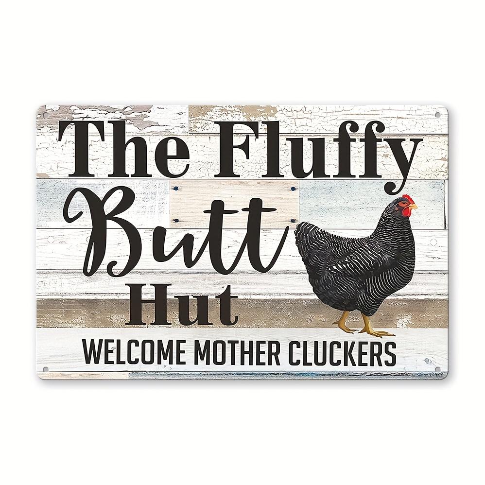 Crazy Chicken Coop Cedule Retro kovová uvítací plaketa Legrační statek Ideální pro kurník nebo kuchyni Ideální dárek na zeď