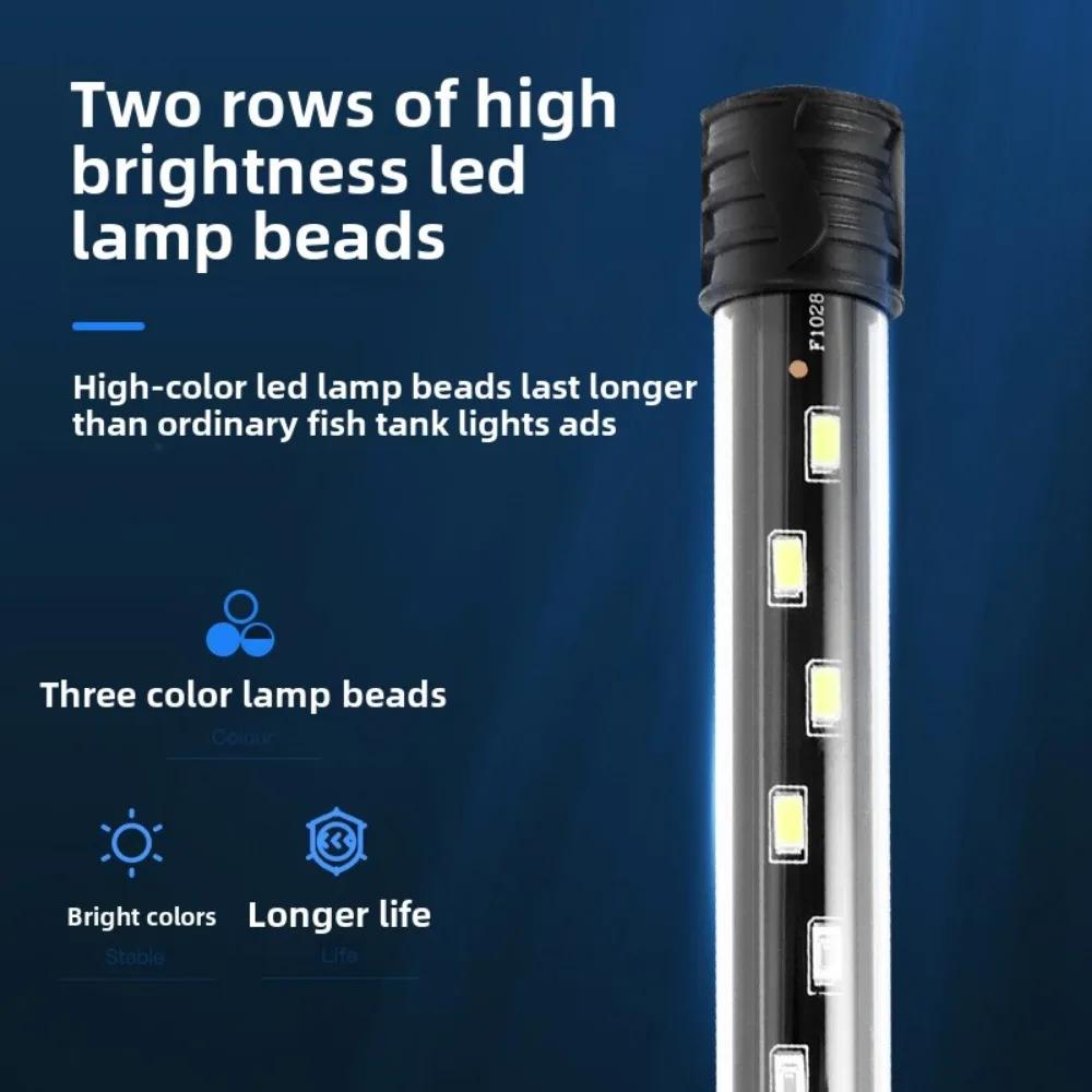 Pflanzenwachstumslicht Aquarium LED-Licht Wasserdicht Fischbeckenlicht 18-48CM Unterwasser-Aquarien Dekor Beleuchtung 90-260V 5730 Chip