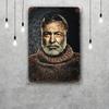 Ernest Hemingway Retro Vintage Tin Sign Poster Decorative Plaque Metal Plate Wall Decor