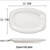 Taisun Gold Rim Square Fish Plate