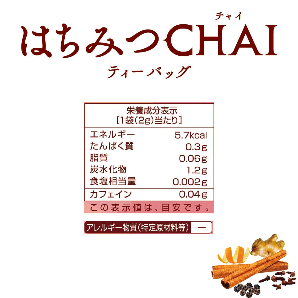Mitsui Norin Nitto Black Tea Honey Chai Tea Bags, 18 bags