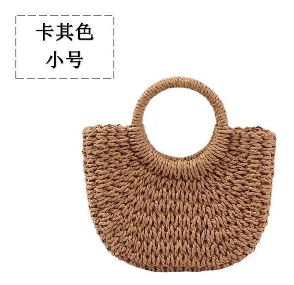 New Straw Woven Bag Versatile Handwoven Bag Women's Vegetable Basket Handbag Large Capacity Holiday Wind Beach Bag