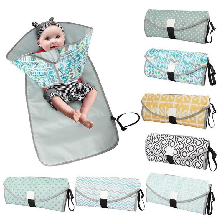 Portable Polyester Baby Changing Mat, Universal Waterproof Diaper Changing Pad for Infant Care