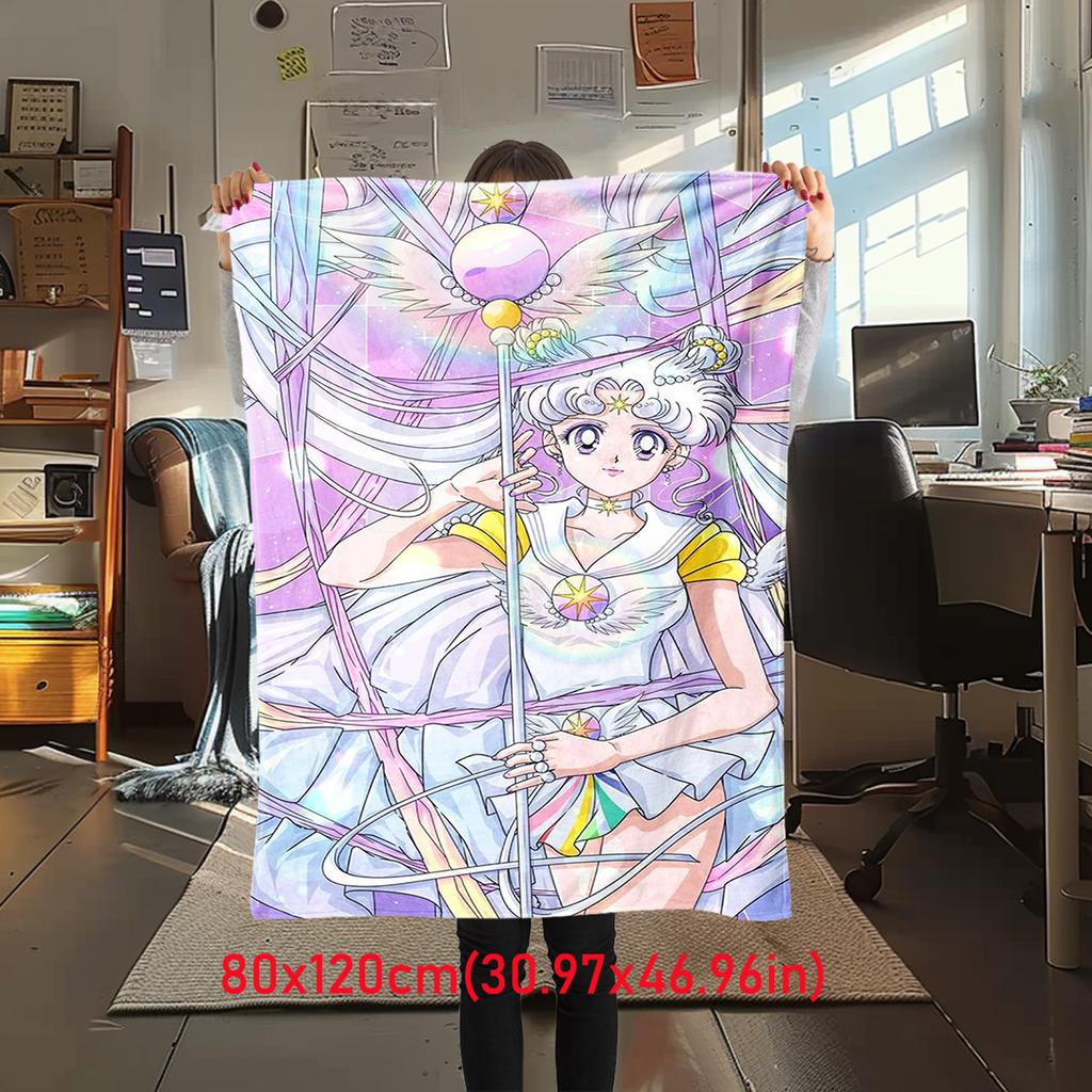 Japanese anime cute cartoon theme Sailor Moon Tsukino Usagi blanket suitable for home beds, sofa covers, office nap, outdoor warm blankets O7