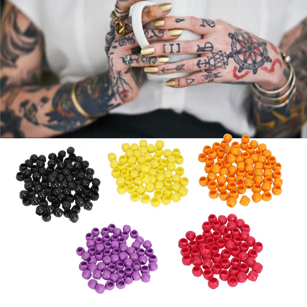 200pcs Tattoo Ink Cups with Base 17mm Daruma Ink Pigment Holder Container Microblading Makeup Pigmen