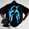Unisex Extra Large Black Cotton T-Shirt with Vintage Back Print of Dragon Ball Super Saiyan Gohan 40th Anniversary, Summer 20