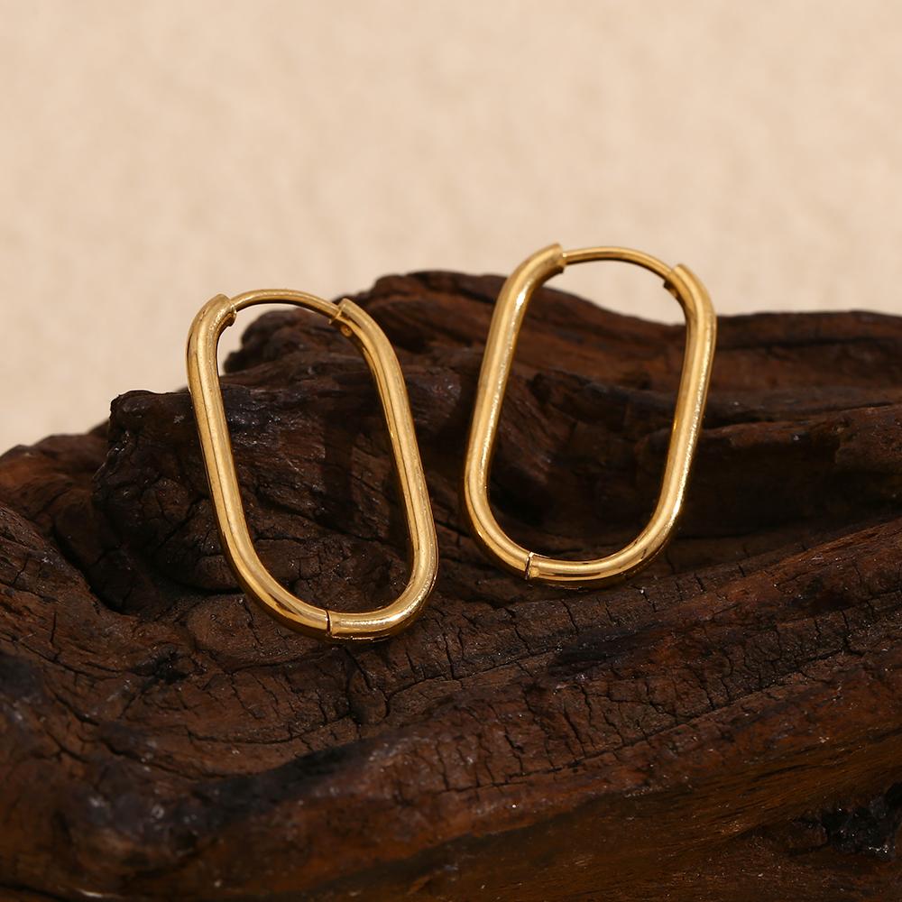 MamacitaSlay Classic Multi-Size U-Shape Hoops 18K Gold Plated Women's earrings Waterproof stainless steel women's jewelry