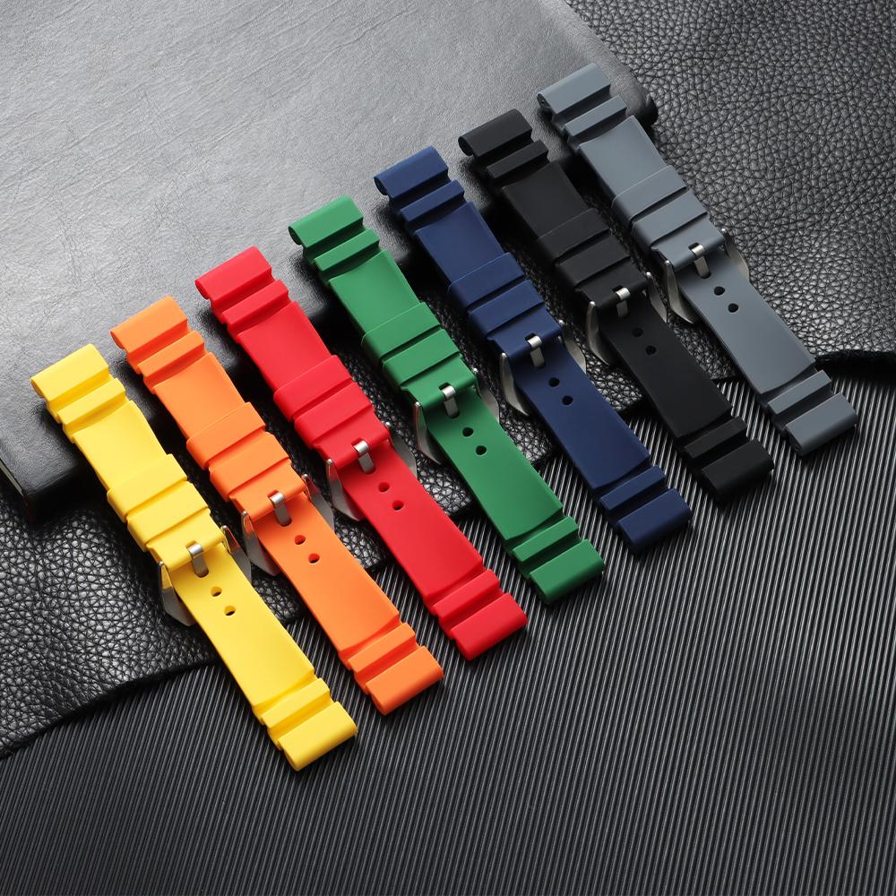 22mm 24mm 26mm Silikonové řemínky pro hodinky Panerai Měkký sportovní náramek Pohodlný gumový pásek Dámské Pánské Náramkové doplňky