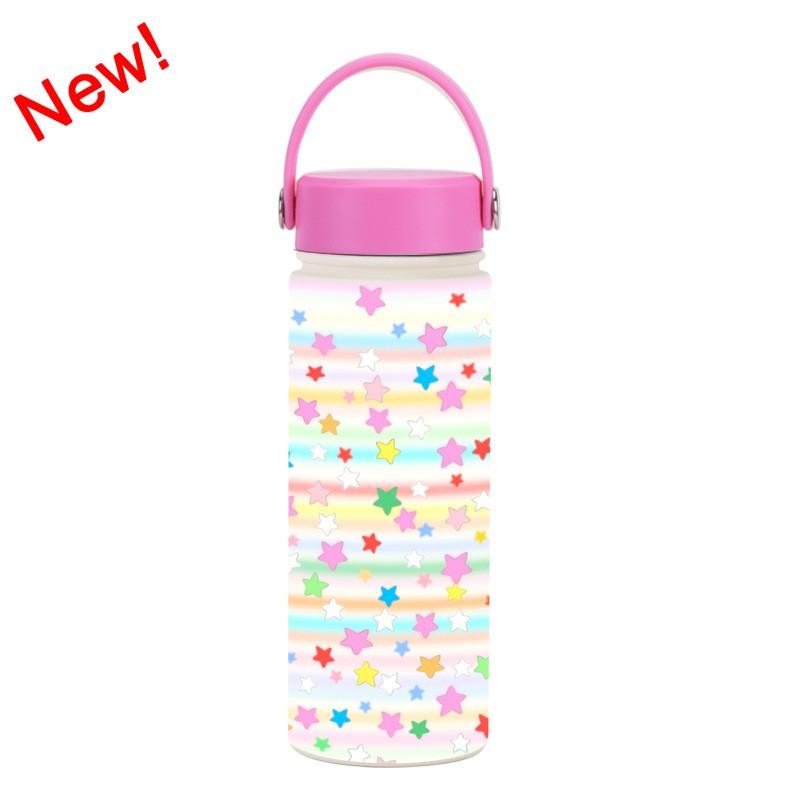 Stainless Steel Insulated Water Bottle 550ml Wide Mouth Portable Travel Mug With Handle Outdoor Gym Office
