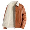 Men's Thick Leather Fur-Lined Motorcycle Jacket - Autumn/Winter Collection