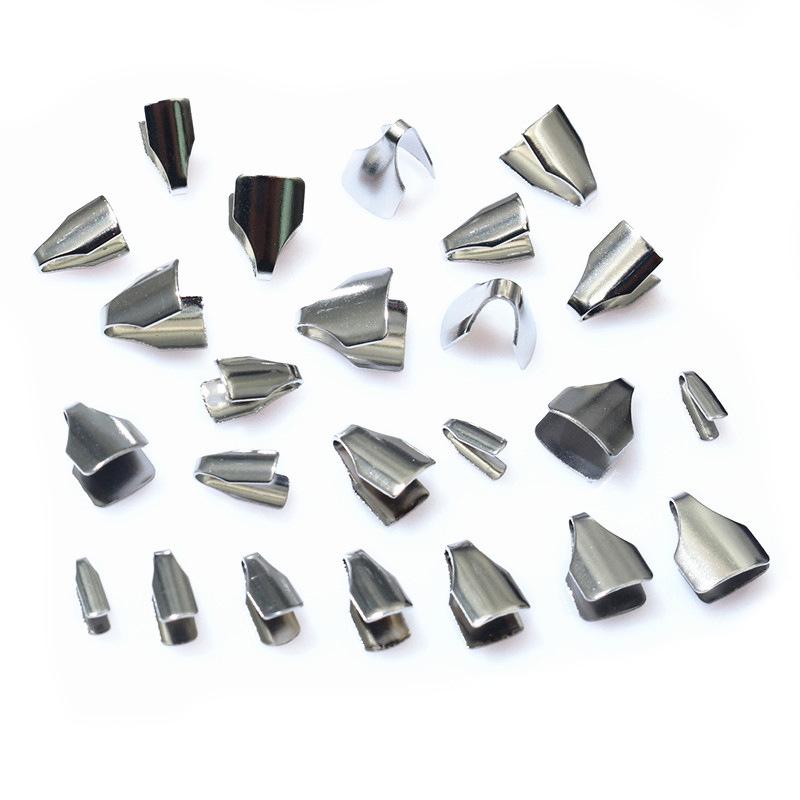 200 Pcs Stainless Steel Edge Binding Tongue Clasps for DIY Necklace & Bracelet Making