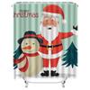 TU Christmas Shower Curtain Festive Holiday Bathroom Decor Santa Claus Reindeer Winter Theme Waterproof Fabric Home Decor Gift I