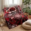 Elegant Rose Floral Design Theme Blanket Lightweight Warm Flannel Blanket Decorative Throw Blanket for Home Decoration