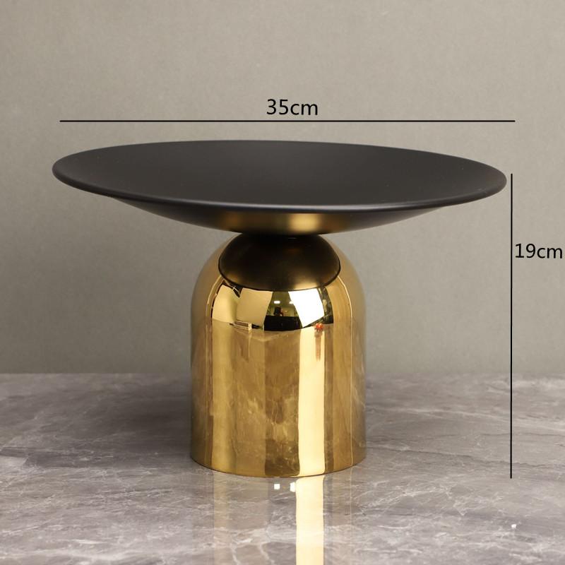 Metal Base Circular Resin Fruit Tray, Candy, Jewelry Storage Tray, Living Room Desktop Storage Tray, Home Decoration