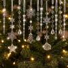 10/12pcs Clear Acrylic Christmas Tree Ornaments Xmas Hanging Decoration Holiday Winter Party