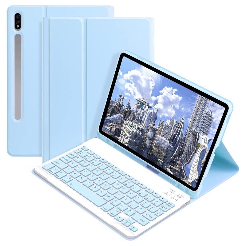 Samsung Tab S11 Protective Leather Case with Magnetic Bluetooth Keyboard, Mouse, and Korean/Spanish Support