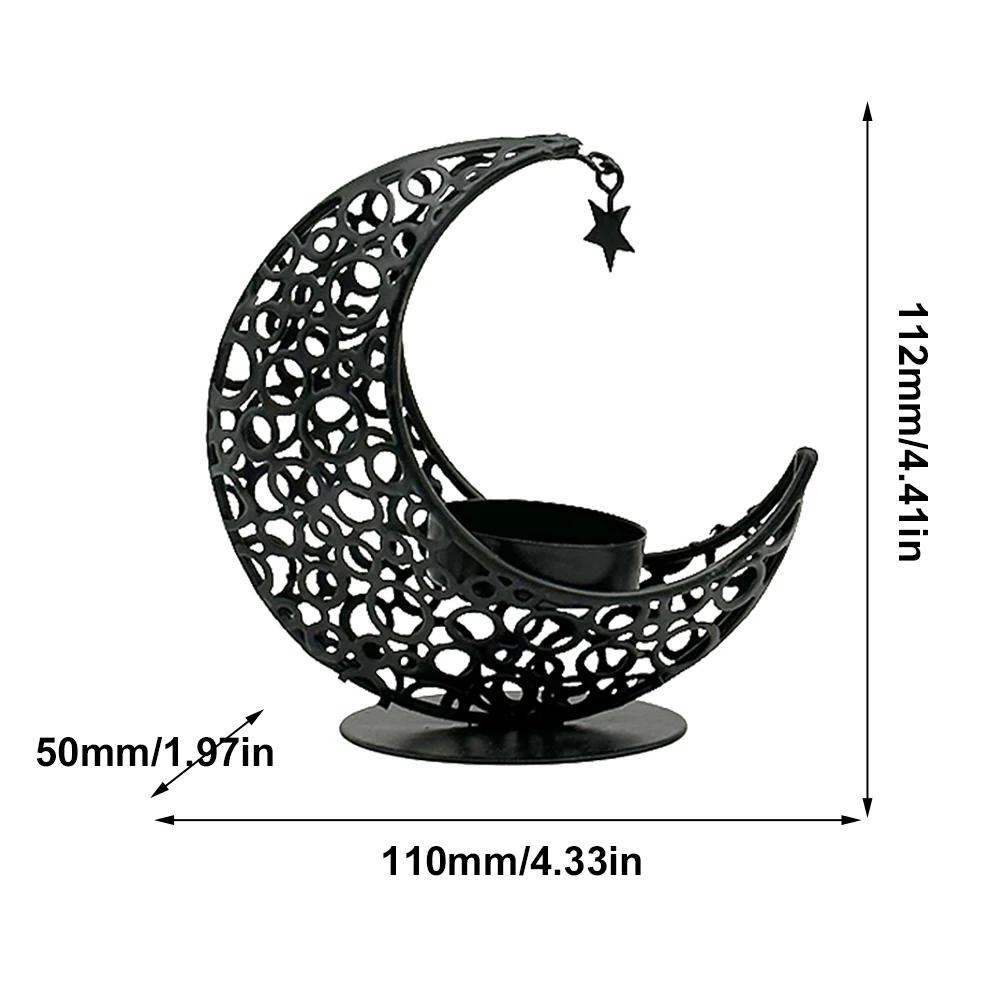 Eid Mubarak Candle Holder Metal Moon Candle Holder Home Islamic Muslim Party Decor Ramadan Candle Stand for Eid Al Adha Gifts