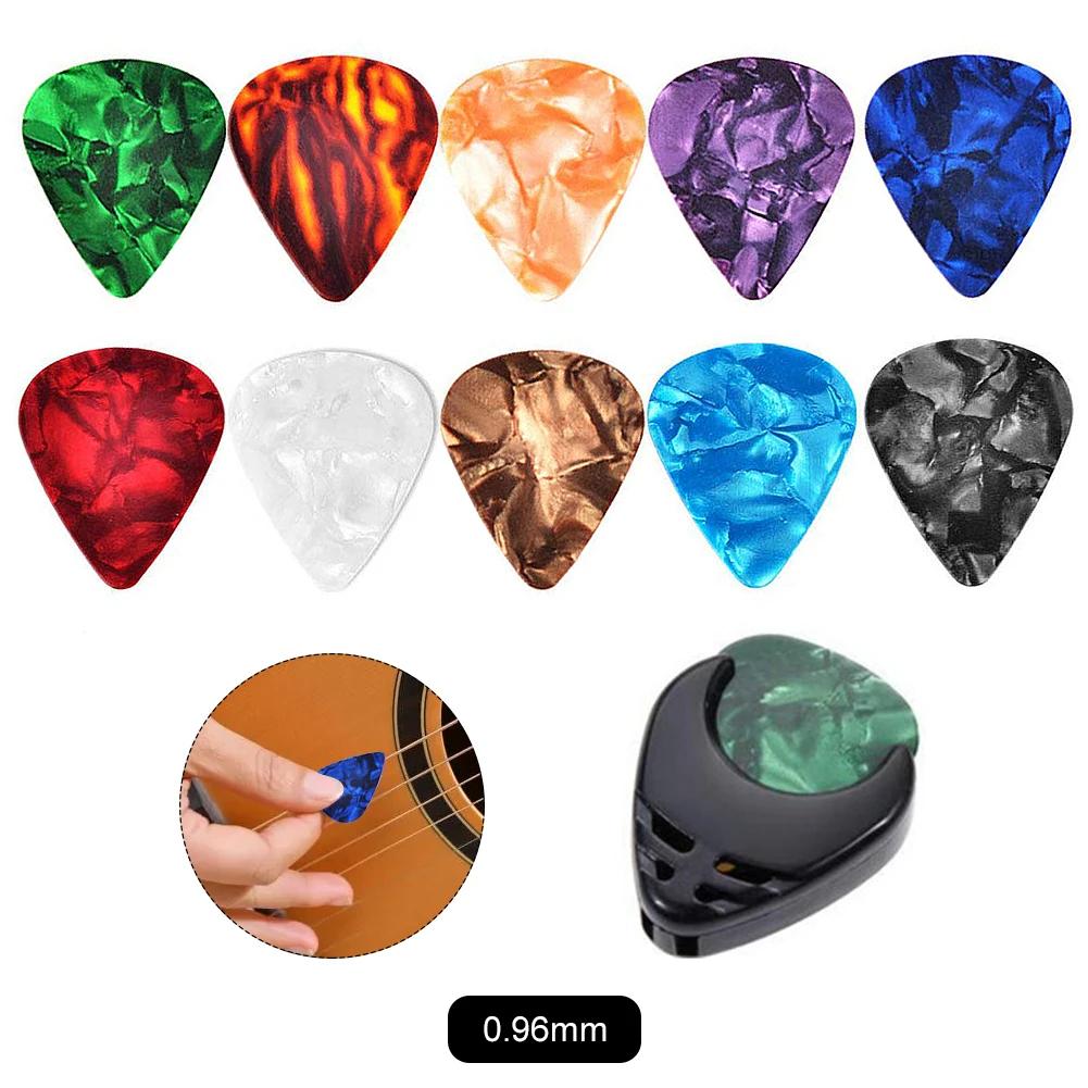 10Pcs Guitar Picks Colorful Guitar Picks with Pick Holder Ukulele Picks Multicolor Celluloid 0.46/0.71/0.96mm Guitar Accessories