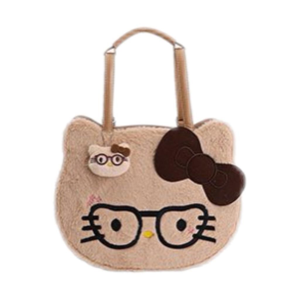 Hello Kitty Cartoon Plush Backpack For Women Men Daily Use Large Capacity Storage