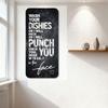 Humor Threatening Wash Dishes Metal Tin Sign, Vintage Distressed Chalkboard Style, Funny Punch Nose In Face with Heart Icon for