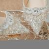 New Sequined Rhinestone Flower High Heels for Bridesmaids, Engagement Shoes, Slim Heels, Non Tiring Feet, Banquet Pumps Shoes