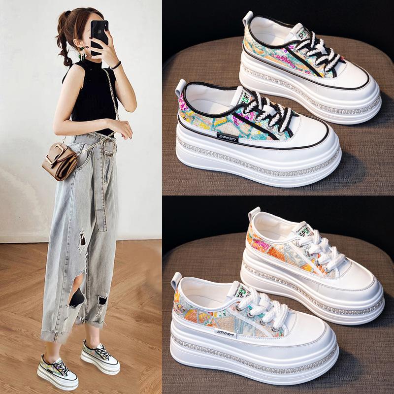 8cm Women Sandals Platform Wedge Summer Shoes Mesh Sneaker Lace-up Mules Shoes Slides Women Slippers Breathable Zapatos De Mujer