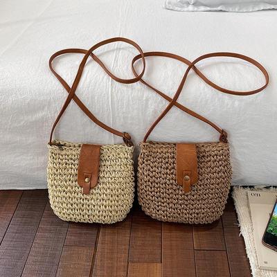 Summer Casual Straw Woven Crossbody Bag: Simple Vacation Style for Women