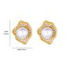 18K Gold‑Plated Stainless‑Steel Lace‑Pattern Oval Women Stud Earrings, Retro Niche Versatile Ear Jewelry