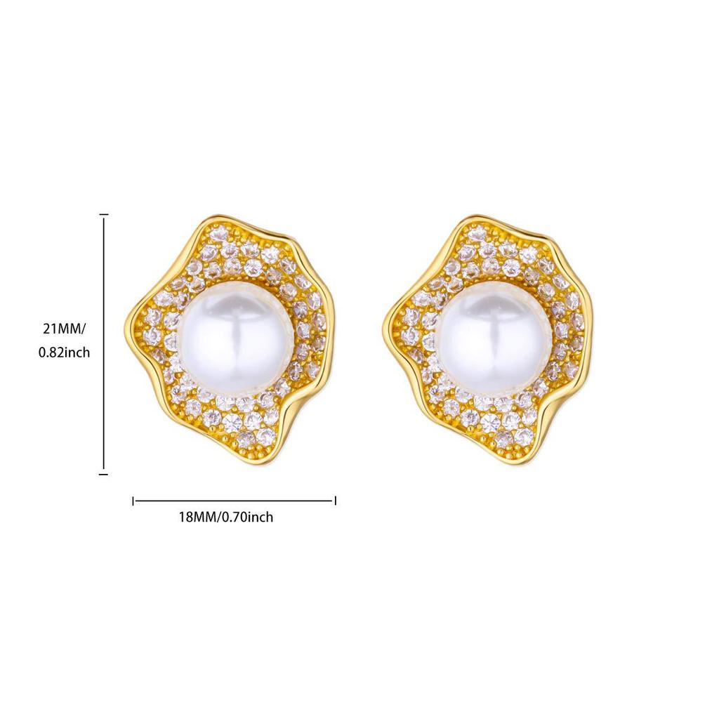 18K Gold‑Plated Stainless‑Steel Lace‑Pattern Oval Women Stud Earrings, Retro Niche Versatile Ear Jewelry