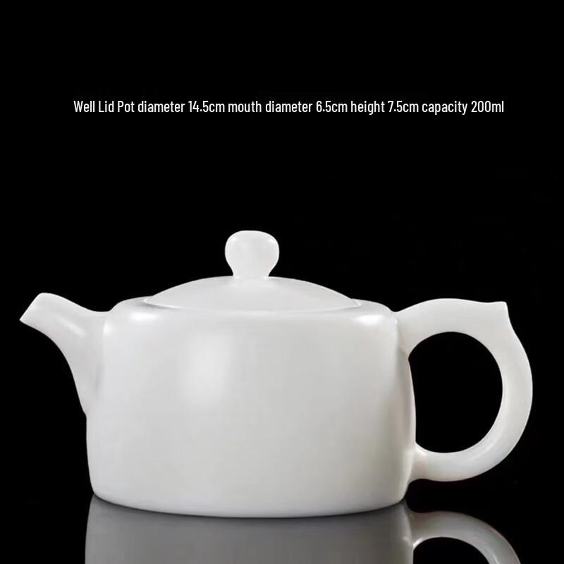 Mutton-Fat Jade White Porcelain Jinglan Pot
