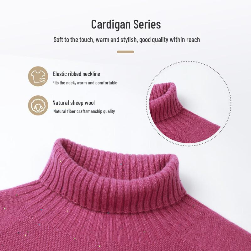 

Snowflying Women s Merino Wool High-Neck Sequin Pullover Sweater EU 40