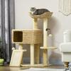 95cm Cat Tree Tower for Indoor Cats, with Scratching Post, Cat House, Toy Ball, Platform - Beige